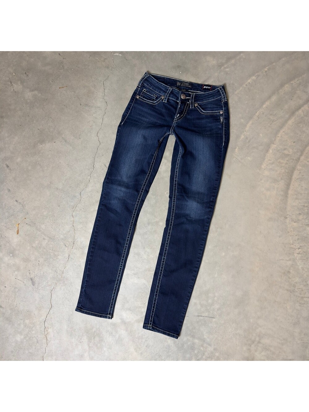 Silver Jeans Co Suki Mid Skinny Jeans Womens 26x31 Dark Blue